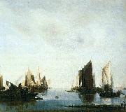 Jan van de Cappelle Seascape with Sailing Boats Spain oil painting artist